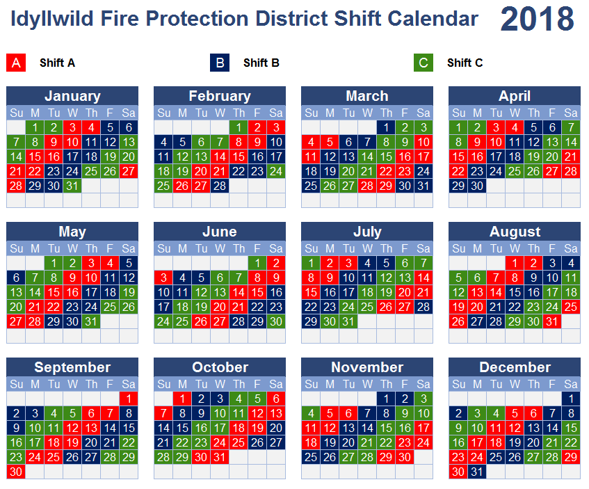 Duty Shift Calendar